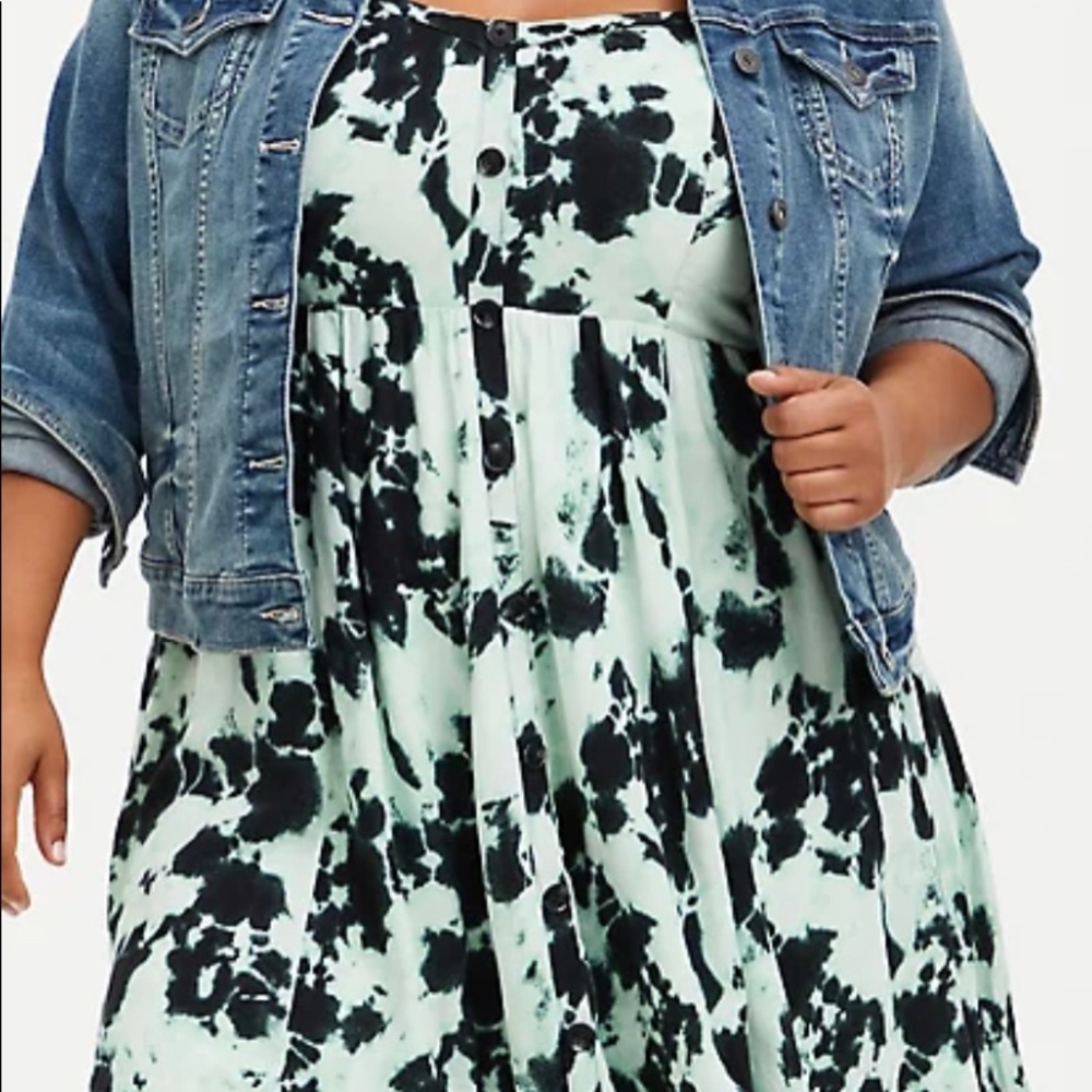 Torrid mint & black tie dye dress 1X new - Picture 5 of 6